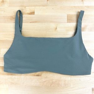 COS Square Neck Green Bikini Swimsuit Top Size 10